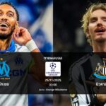 ทายผลบอล แชมเปี้ยนส์ ลีก : มาร์กเซย พบ นิวคาสเซิล (25/11/2025)
