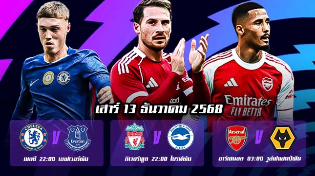 ทีเด็ดบอลคืนนี้พรีเมียร์ลีก13ธค68
