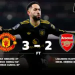 ผลบอล อาร์เซน่อล 2-3 แมนยู : “คุณญ่า” ฮีโร่หงส์แดง ทำ “ปืนใหญ่” สะดุด