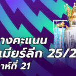 ตารางคะแนนพรีเมียร์ลีก อังกฤษ หลังจบนัดที่ 21