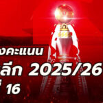 ตารางคะแนนไทยลีก นัด16