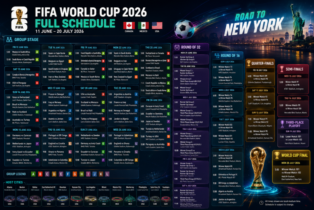 FIFA World Cup 2026 schedule
