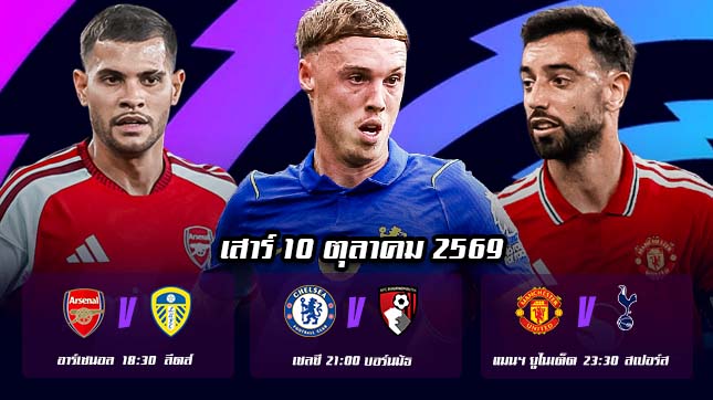 ทีเด็ดบอลคืนนี้ พรีเมียร์ลีก อังกฤษ เสาร์ที่ 10 ตุลาคม 2026