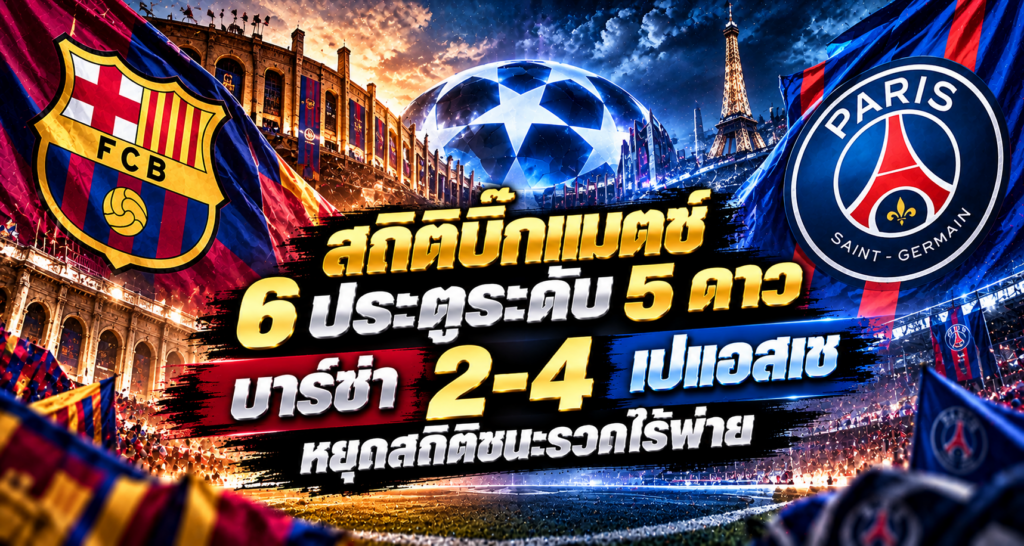 สถิติบิ๊กแมตช์ บาร์ซ่า 2-4 เปแอสเช
