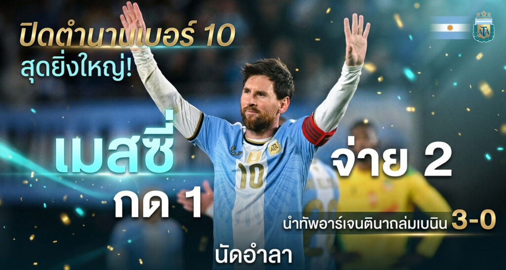 เมสซี่ กด 1 จ่าย 2 นำทัพอาร์เจนตินาถล่มเบนิน 3-0 นัดอำลา